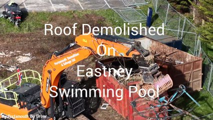 Demolition of Eastney Swimming Pool well underway - video by My Portsmouth By Drone