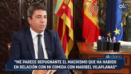 Mazón: "Me parece repugnante el machismo que ha habido en relación con mi comida con Maribel Vilaplanas"
