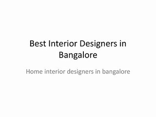 Best interior designers in bangalore