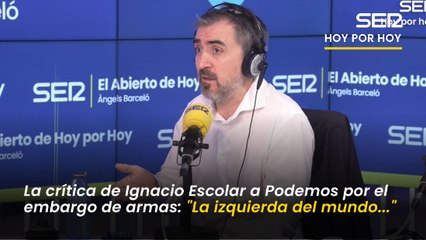 Escolar critica a Podemos por el embargo de armas: "La izquierda del mundo elogia a Sánchez y aquí le llaman señor de la guerra"