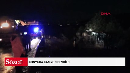 Konya'da kamyon devrildi: 2 ölü, 1 yaralı