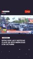 Estas son las 5 noticias clave de este miércoles 8 de octubre