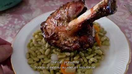 Souris d'agneau  au miel et moutarde