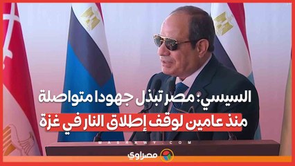 السيسي- مصر تبذل جهودا متواصلة منذ عامين لوقف إطلاق النار في غزة
