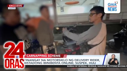 Tinangay na motorsiklo ng delivery rider, bistadong ibinenta online; suspek, huli | 24 Oras