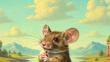 mouse is praying to get umbrella