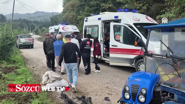 Düzce'de devrilen tarım aracındaki 2 kişi yaralandı