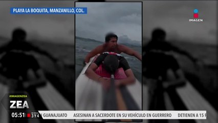 VIDEO: Guardavidas rescata a joven arrastrado por las olas