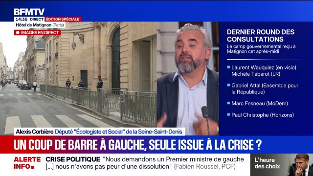 Matignon: Emmanuel Macron doit se tourner vers notre coalition , assure Alexis Corbière (député Écologiste et Social)