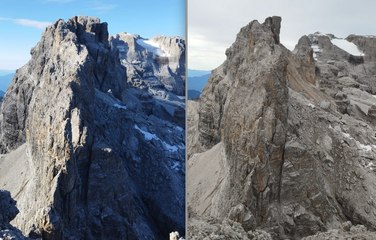 Cima Falkner, circa 100mila metri cubi di roccia instabile
