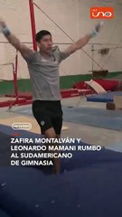Los gimnastas bolivianos Zafira Montalván y Leonardo Mamani rumbo al Sudamericano de Gimnasia Artística en Medellín.