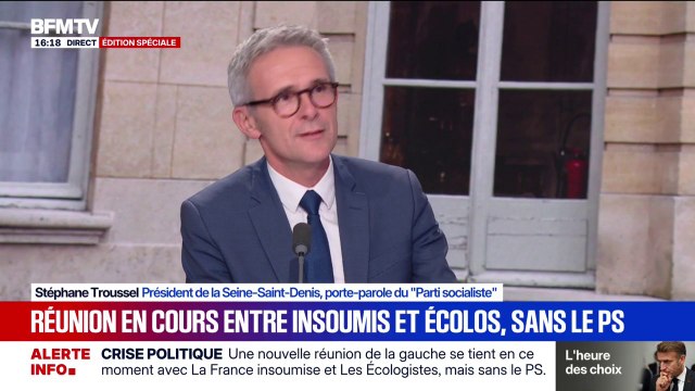 Je souhaite bon courage [à Mathilde Panot] de censurer un gouvernement dirigé par la gauche et les écologistes , affirme Stéphane Troussel, porte-parole du PS