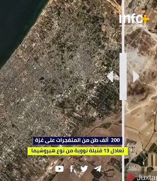 200 ألف طن من المتفجرات على غزة تعادل 13 قنبلة نووية من نوع هيروشيما