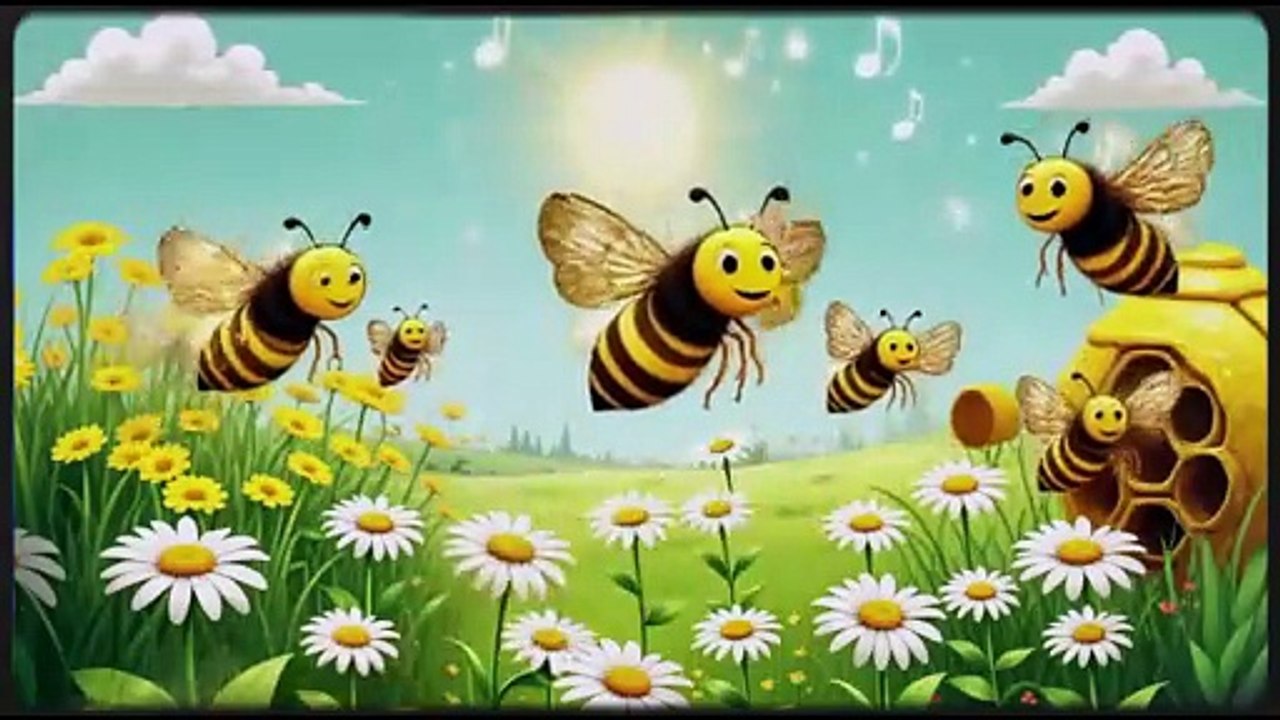 Bee Buzz Song | Busy Bees Making Sweet Honey | Fun Kids Learning Rhyme