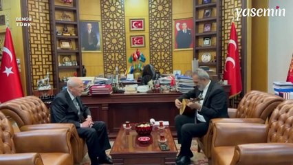 Yavuz Bingöl’den Bahçeli’ye teşekkür ziyareti! Makamında saz çaldı