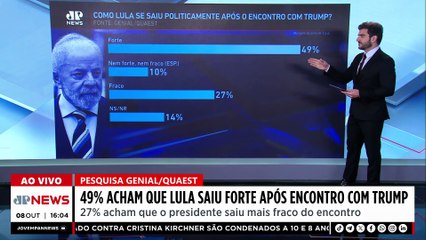 49% acham que Lula saiu mais forte politicamente após encontro com Trump, segundo Genial/Quaest