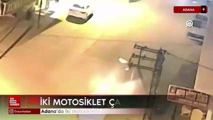 Adana’da iki motosikletin çarpıştığı kaza