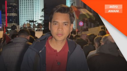 Protes anti Israel di bangunan konsulat Israel, Istanbul