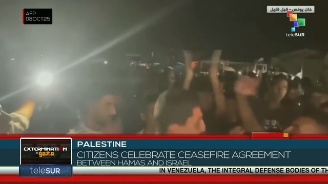 Palestine: Citizens celebrate ceasefire agreement between Hamas and Israel