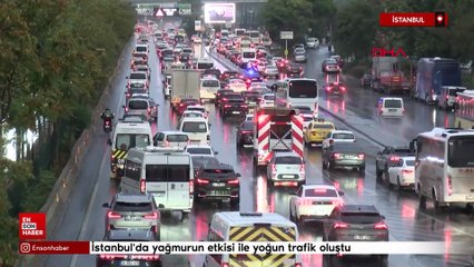 İstanbul'da yağmurun etkisi ile yoğun trafik oluştu