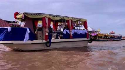 Alms Giving Festival Tak Bat At Pak Kret in Thailand