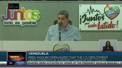 Venezuela: Pres. Maduro says U.S. deployment hides regime change agenda
