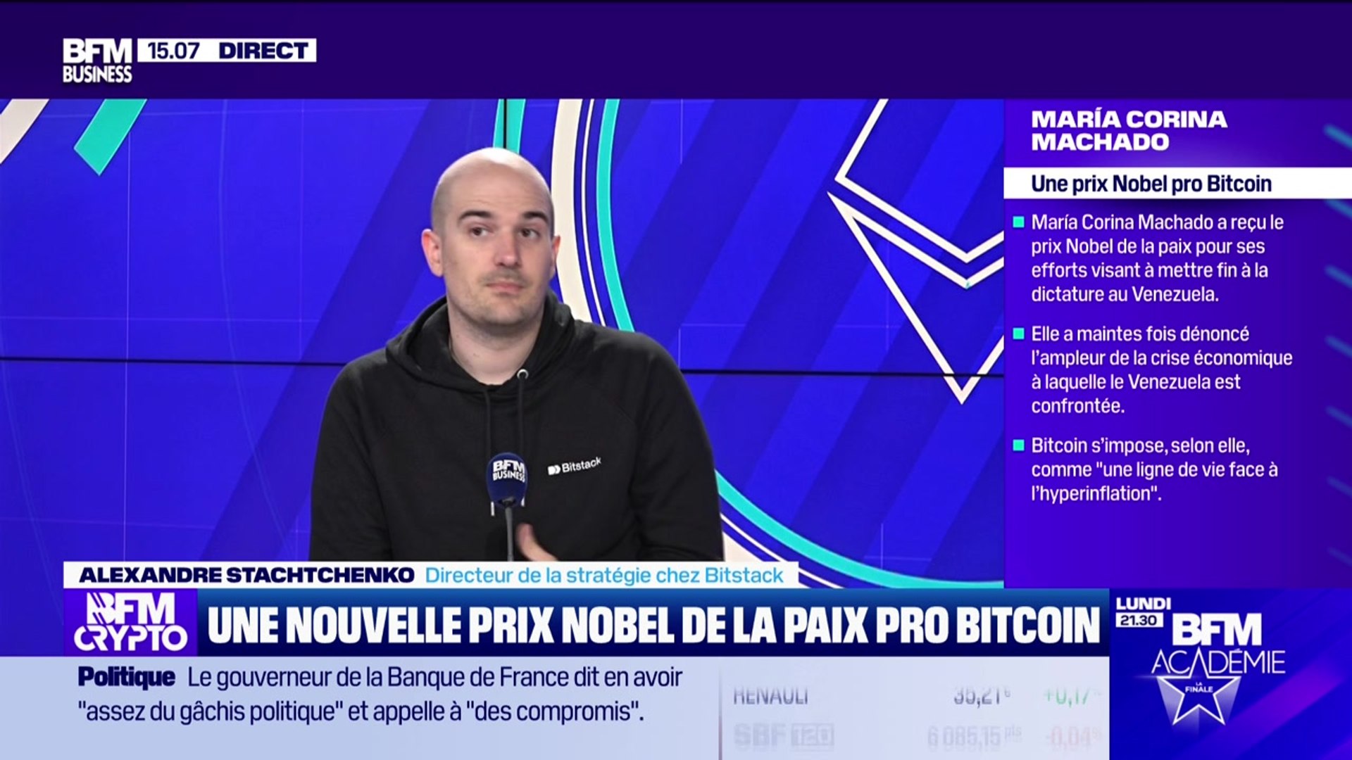 BFM Crypto, les Pros : Une nouvelle Prix Nobel de la Paix pro Bitcoin -  10/10
