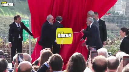 Galatasaray stadının önünde Atatürk, Tevfik Fikret ve Ali Sami Yen'in anıt heykeli açıldı