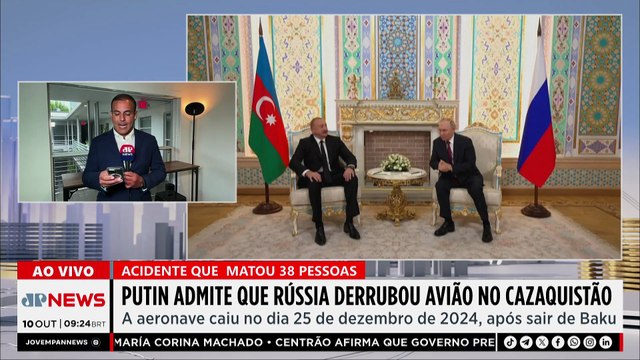 Putin admite que Rússia derrubou avião da Embraer no Cazaquistão