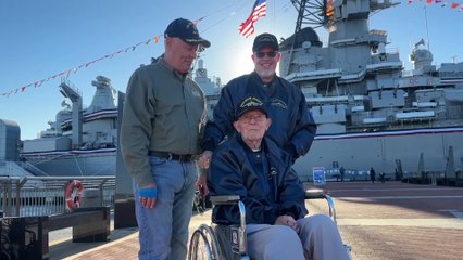 US veterans celebrate Navy's 250th anniversary at New Jersey battleship memorial
