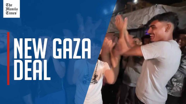 Palestinians in Khan Younis celebrate after Gaza deal announcement