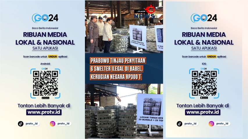 Prabowo Tinjau Penyitaan 6 Smelter Ilegal di Babel, Kerugian Negara Rp300 T