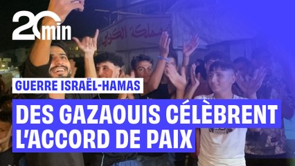Des Gazaouis expriment leur joie suite à l'accord entre le Hamas et Israël