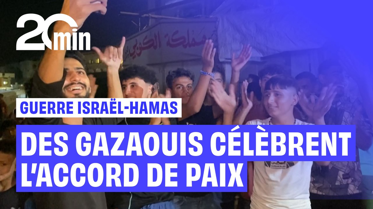 Des Gazaouis expriment leur joie suite à l'accord entre le Hamas et Israël