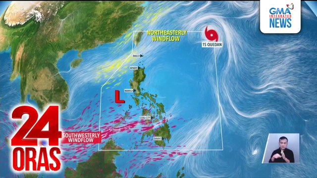 Bagyong Quedan, nasa loob ng PAR pero posible ring lumabas bukas nang madaling araw | 24 Oras
