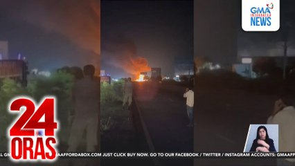 Sunod-sunod na pagsabog, umalingangaw dahil sa nasunog na truck na may kargang LPG tanks | 24 Oras
