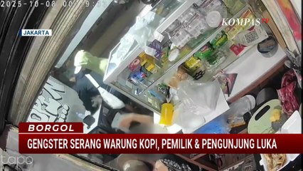 Rekaman CCTV Ungkap Aksi Geng Motor Serang Warung Kopi di Tanah Abang, Uang Rp2,3 Juta Raib