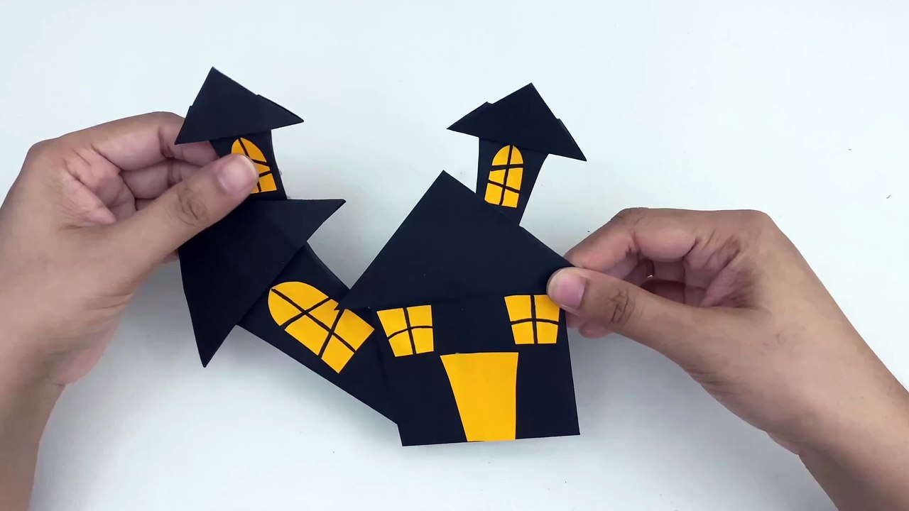How To Make Easy Paper Haunted House For Kids / Halloween Craft Ideas / Paper Craft  / KIDS crafts