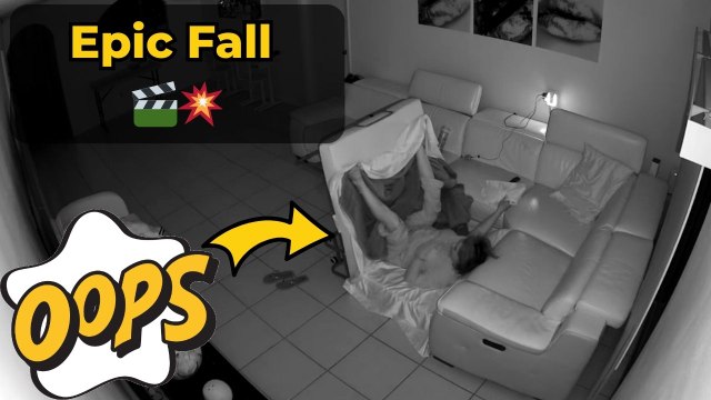 CCTV captures grandma falling in a hilarious moment caused by her bed not being set up correctly