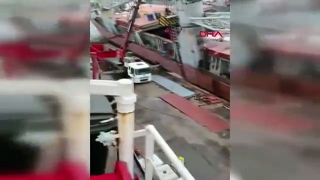 Tersanede feci ölüm! Gemi yan yattı, ortalık savaş alanına döndü