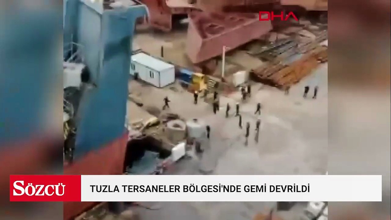 Tuzla Tersaneler Bölgesi'nde gemi yan yattı