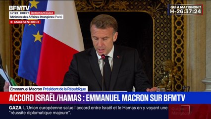 Guerre à Gaza: "Un accord historique a été conclu" en Égypte, assure Emmanuel Macron
