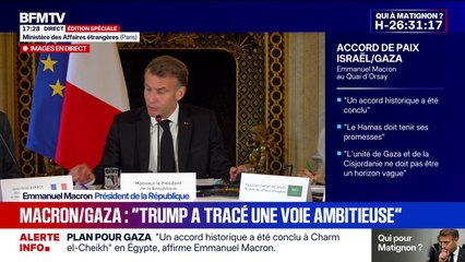 Gaza: Emmanuel Macron annonce une "coalition d'urgence pour la viabilité financière de l'autorité palestinienne"