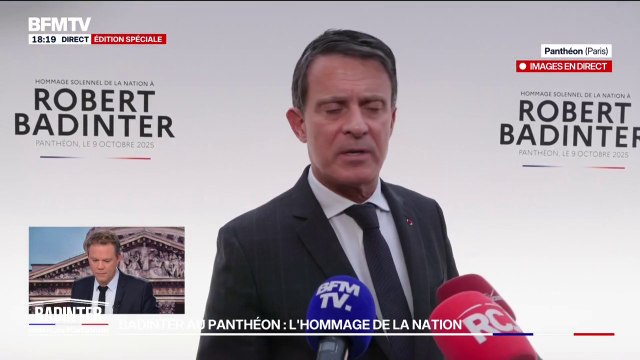 Robert Badinter au Panthéon: On a besoin de références politiques et morales qui portent les valeurs de la République , affirme Manuel Valls