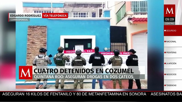 Detienen a 4 personas y aseguran drogas en Cozumel tras dos cateos