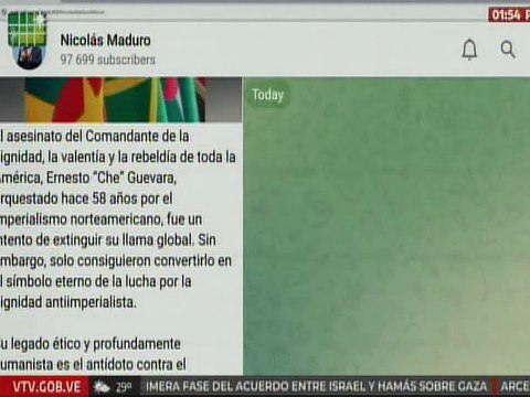 Presidente Nicolás Maduro: El Che sigue vivo en cada batalla por la soberanía