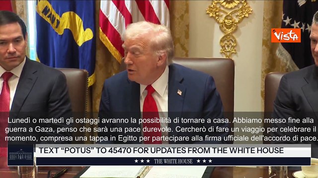 Trump: Abbiamo messo fine alla guerra a Gaza, ostaggi liberi lunedì o martedì