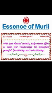 🇲🇰 Essence of Murli 12 October 2025 English in Male Voice| #brahmakumaris #madhuban #shantivan