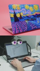 Computer chaos meets Van Gogh art! 💻🎨😂 #funnyanimation #creativediy