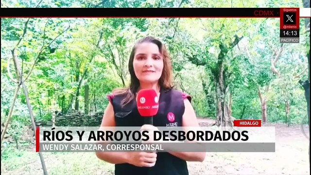 Debido a las fuertes lluvias, se reporta el desbordamiento de ríos y arroyos en Hidalgo